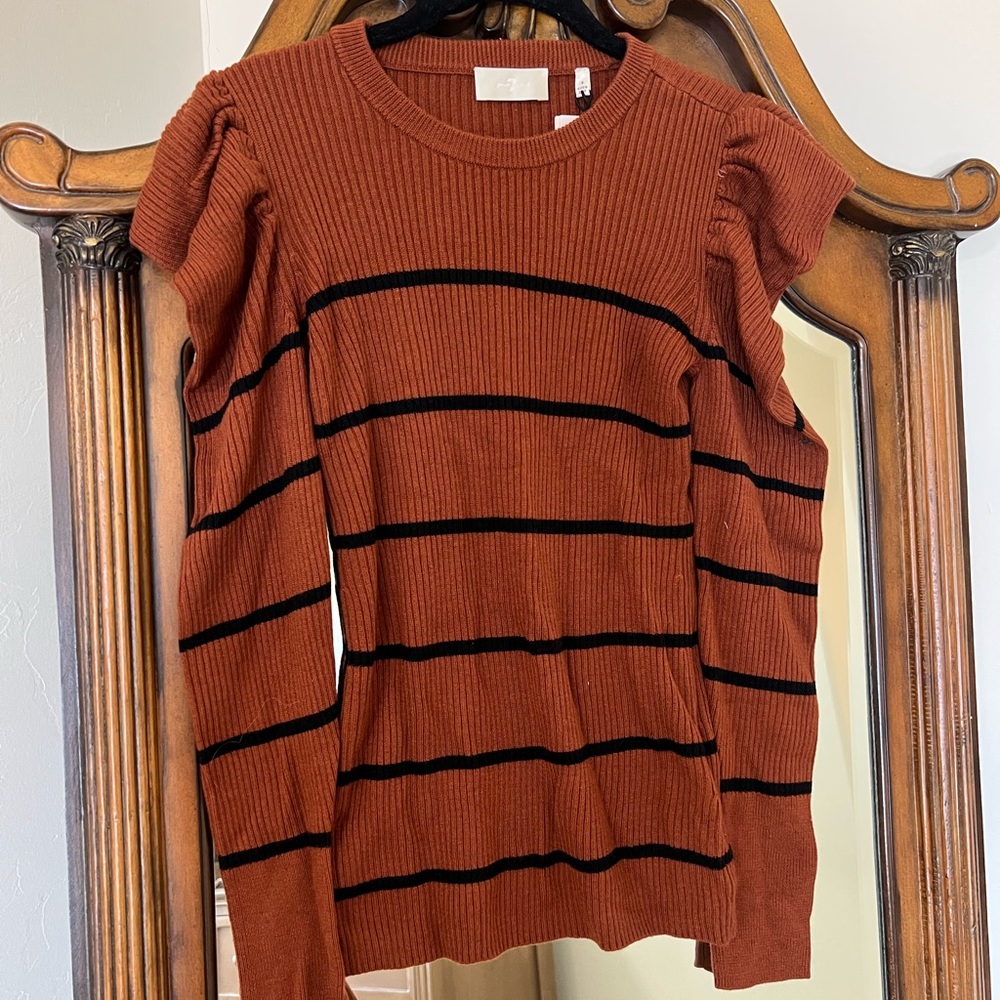 Rust Striped cashmere Sweater